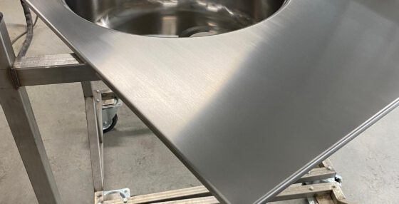 rvs blad met ronde spoelbak